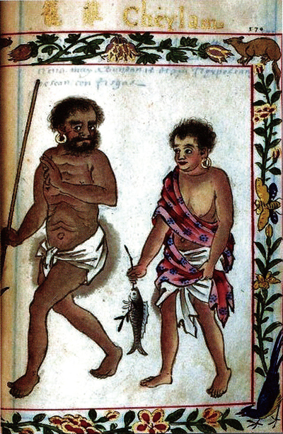 「馬尼拉手稿」描繪的雞籠（今基隆） 的平地原住民。