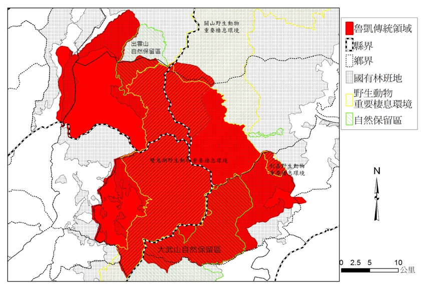 魯凱族傳統領域全圖（含保護區和林班地） 2017